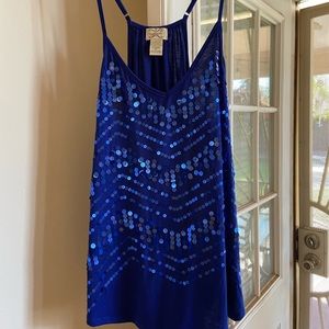 Sequined blue tank. Juniors xl